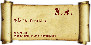 Mák Anetta névjegykártya